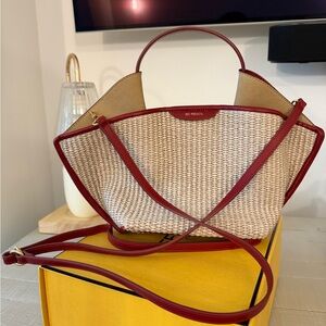 Ree Projects Anne tote mini- Red and Tan Woven Crossbody Bag